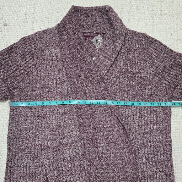 BAREFOOT DREAMS Cozychic Lite Montecito Cardigan Sweater Heathered Burgundy 1X - Picture 13 of 16